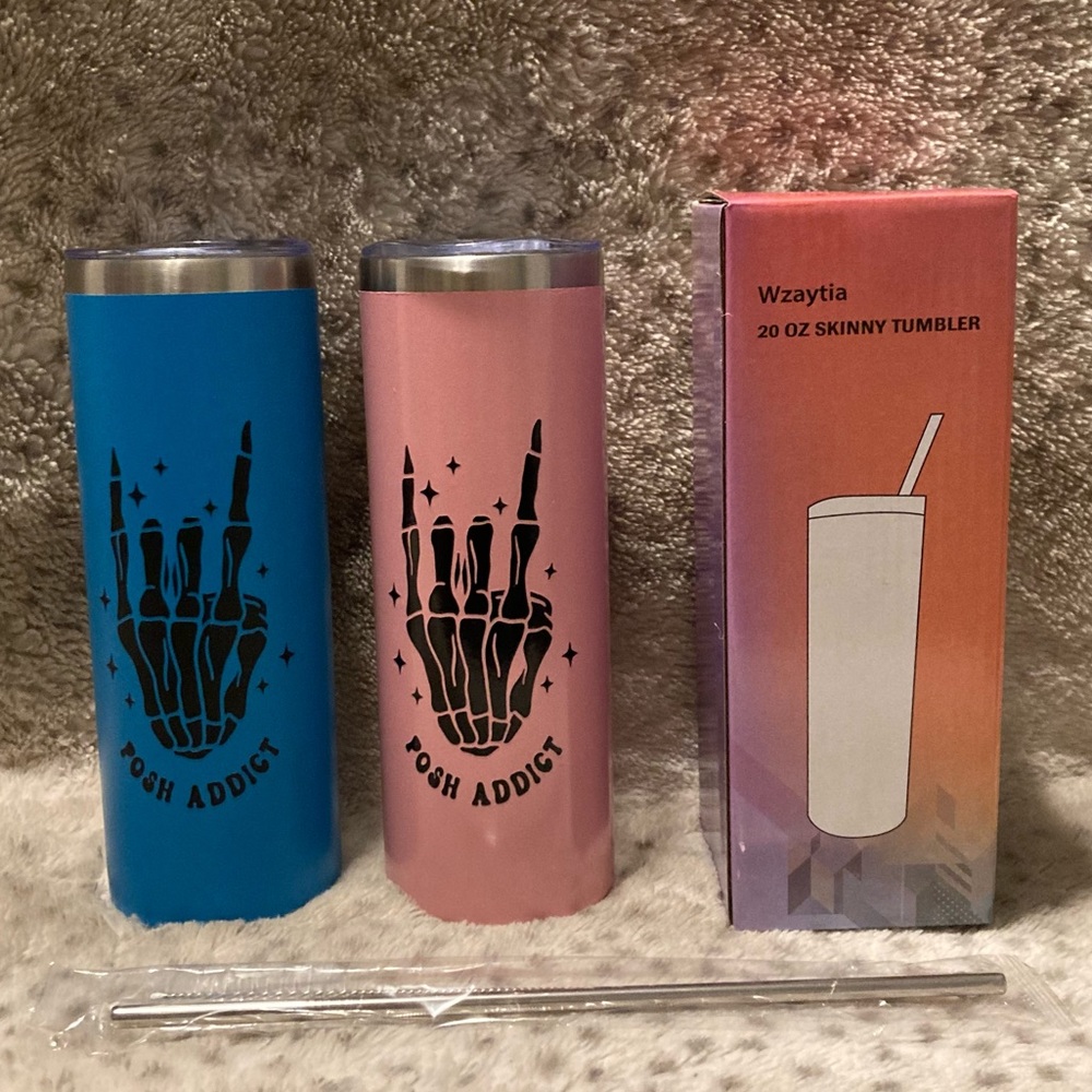 Handmade “Posh Addict” 20oz stainless steel skinny tumbler. Wzaytia brand. - Picture 1 of 2